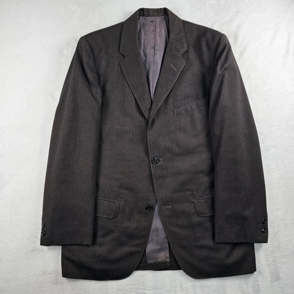Vtg 80's Cable Car Clothiers Suit Men 40S 33x28 Herringbone Flannel Wool BESPOKE